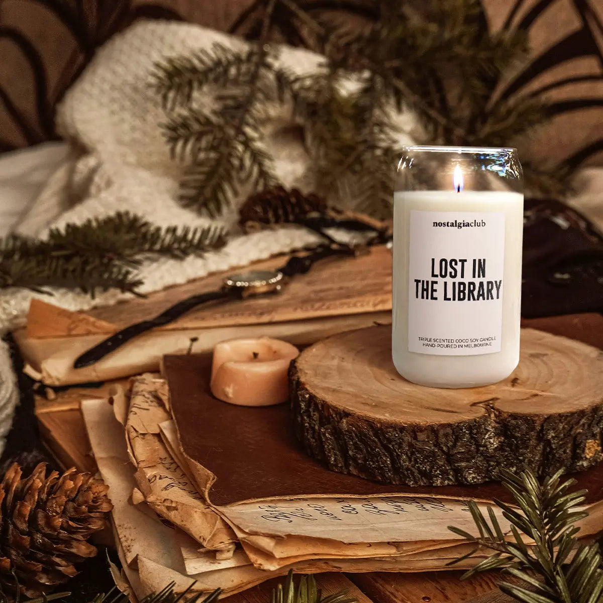 Lost In The Library Candle - Nostalgia Club